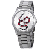  Shop Authentic Gucci G Timeless Silver Dial Silver Steel Strap Watch For Women - YA1264076 - Luxxuri