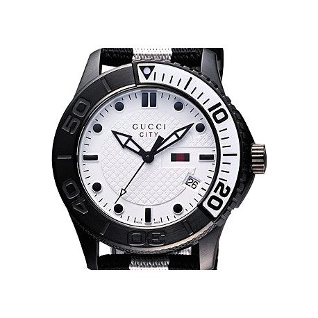  Shop Authentic Gucci G Timeless XL White Dial Two Tone NATO Strap Watch For Men - YA126243 - Luxxuri