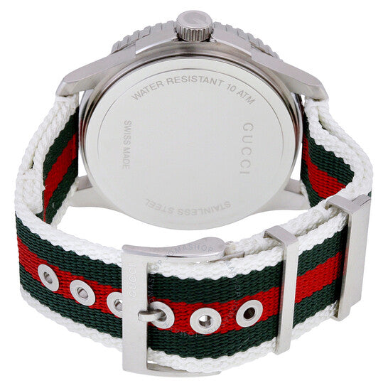  Shop Authentic Gucci G Timeless White Dial Two Tone Nylon Strap Watch For Men - YA126231 - Luxxuri