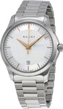 Shop Authentic Gucci G Timeless Silver Dial Silver Steel Strap Unisex Watch - YA126442 - Luxxuri