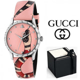  Shop Authentic Gucci G Timeless Pink Dial Pink Leather Strap Watch For Women - YA1264083 - Luxxuri