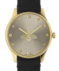  Shop Authentic Gucci G Timeless Quartz Silver Dial Black Leather Strap Watch For Women - YA1264181 - Luxxuri