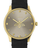  Shop Authentic Gucci G Timeless Quartz Silver Dial Black Leather Strap Watch For Women - YA1264181 - Luxxuri