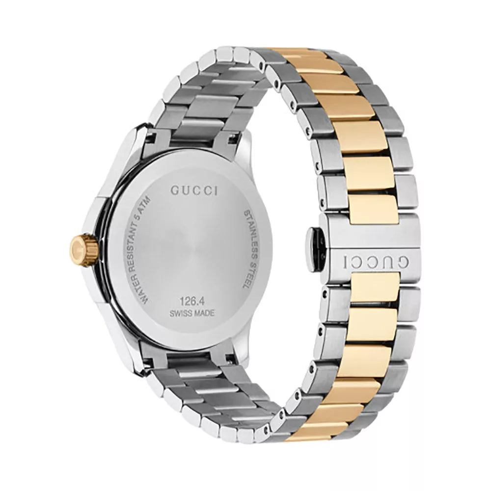  Shop Authentic Gucci G Timeless Quartz Silver Dial Two Tone Steel Strap Watch For Men - YA126450 - Luxxuri