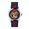 Gucci G Timless Le Marche Des Merveilles Blue & Red Dial Blue & Red Nylon Strap Unisex Watch  - YA126495