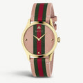  Shop Authentic Gucci G Timeless Quartz Pink Dial Three Tone Leather Strap Watch For Women - YA1264118 - Luxxuri