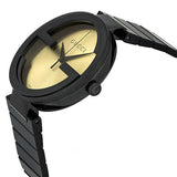  Shop Authentic Gucci Interlocking Grammy XL Gold Dial Black Steel Strap Watch for Men - YA133209 - Luxxuri