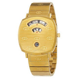  Shop Authentic Gucci Grip Quartz Yellow Gold Dial Gold Steel Strap Unisex Watch - YA157409 - Luxxuri