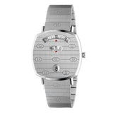  Shop Authentic Gucci Grip Quartz Silver Dial Silver Steel Strap Watch For Women - YA157401 - Luxxuri