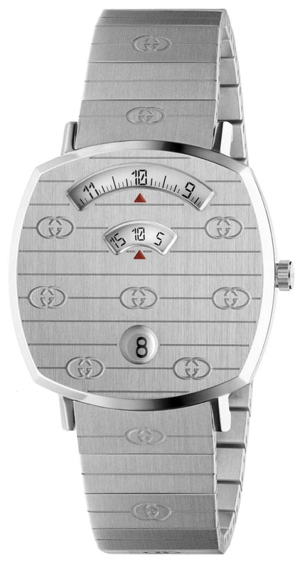  Shop Authentic Gucci Grip Quartz Silver Dial Silver Steel Strap Watch For Women - YA157401 - Luxxuri