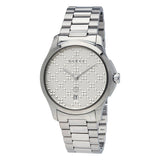  Shop Authentic Gucci G Timeless Quartz Silver Dial Silver Steel Strap Watch For Women - YA126459 - Luxxuri