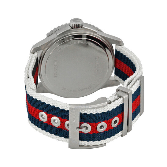  Shop Authentic Gucci G Timeless Quartz White Dial Two Tone Nylon Strap Watch for Men - YA126239 - Luxxuri