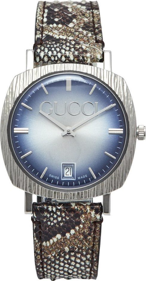  Shop Authentic Gucci Grip Vintage Silver Stainless Steel Quartz Unisex Watch 35mm - YA152401 - Luxxuri