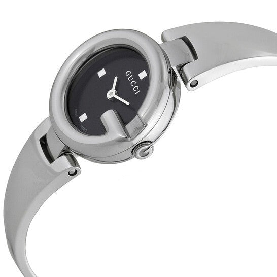  Shop Authentic Gucci Guccisima Quartz Black Dial Silver Steel Strap Watch For Women - YA134501 - Luxxuri