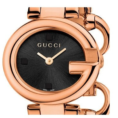  Shop Authentic Gucci Guccissima Collection Quartz Black Dial Rose Gold Steel Strap Watch For Women - YA134509 - Luxxuri