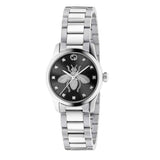  Shop Authentic Gucci G Timeless Quartz Diamonds Black Dial Silver Steel Strap Watch For Women - YA1265024 - Luxxuri