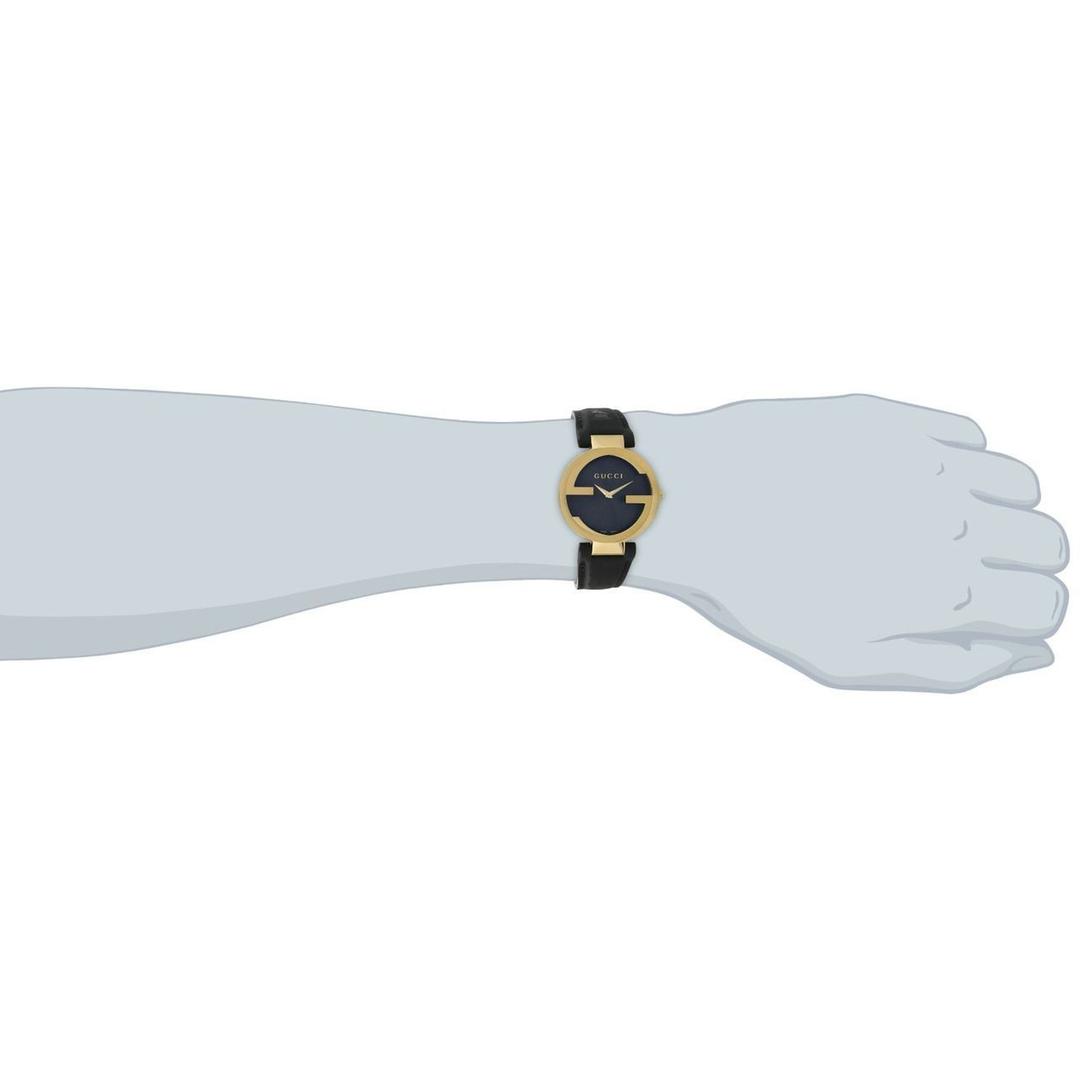  Shop Authentic Gucci Interlocking G Grammy Special Edition Black Dial Black Leather Strap Watch for Women - YA133312 - Luxxuri