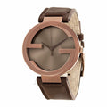  Shop Authentic Gucci Interlocking Iconic Brown Dial Brown Leather Strap Watch For Women - YA133207 - Luxxuri