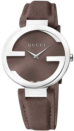  Shop Authentic Gucci Interlocking G Brown Dial Brown Leather Strap Watch For Men - YA133319 - Luxxuri