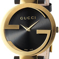  Shop Authentic Gucci Interlocking G Grammy Special Edition Black Dial Black Leather Strap Watch for Women - YA133312 - Luxxuri