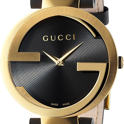  Shop Authentic Gucci Interlocking G Grammy Special Edition Black Dial Black Leather Strap Watch for Women - YA133312 - Luxxuri