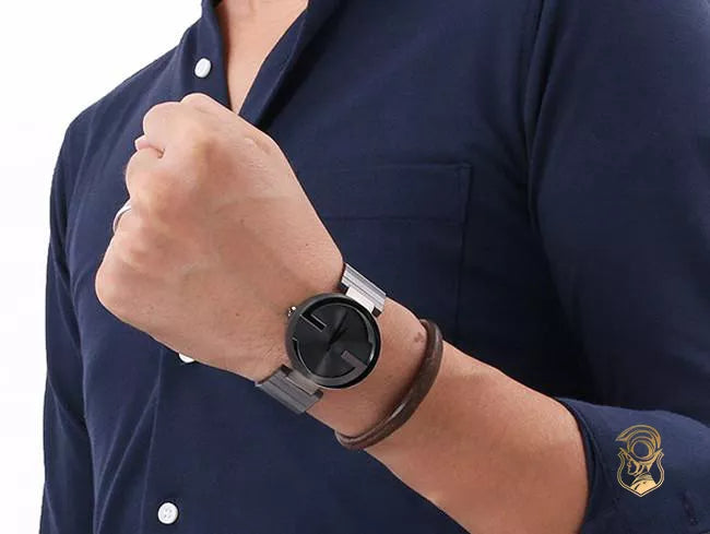  Shop Authentic Gucci G Interlocking Quartz Grey Dial Grey Steel Strap Watch For Men - YA133210 - Luxxuri