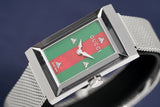  Shop Authentic Gucci G Frame Red and Green Dial Silver Mesh Bracelet Watch For Women - YA147401 - Luxxuri