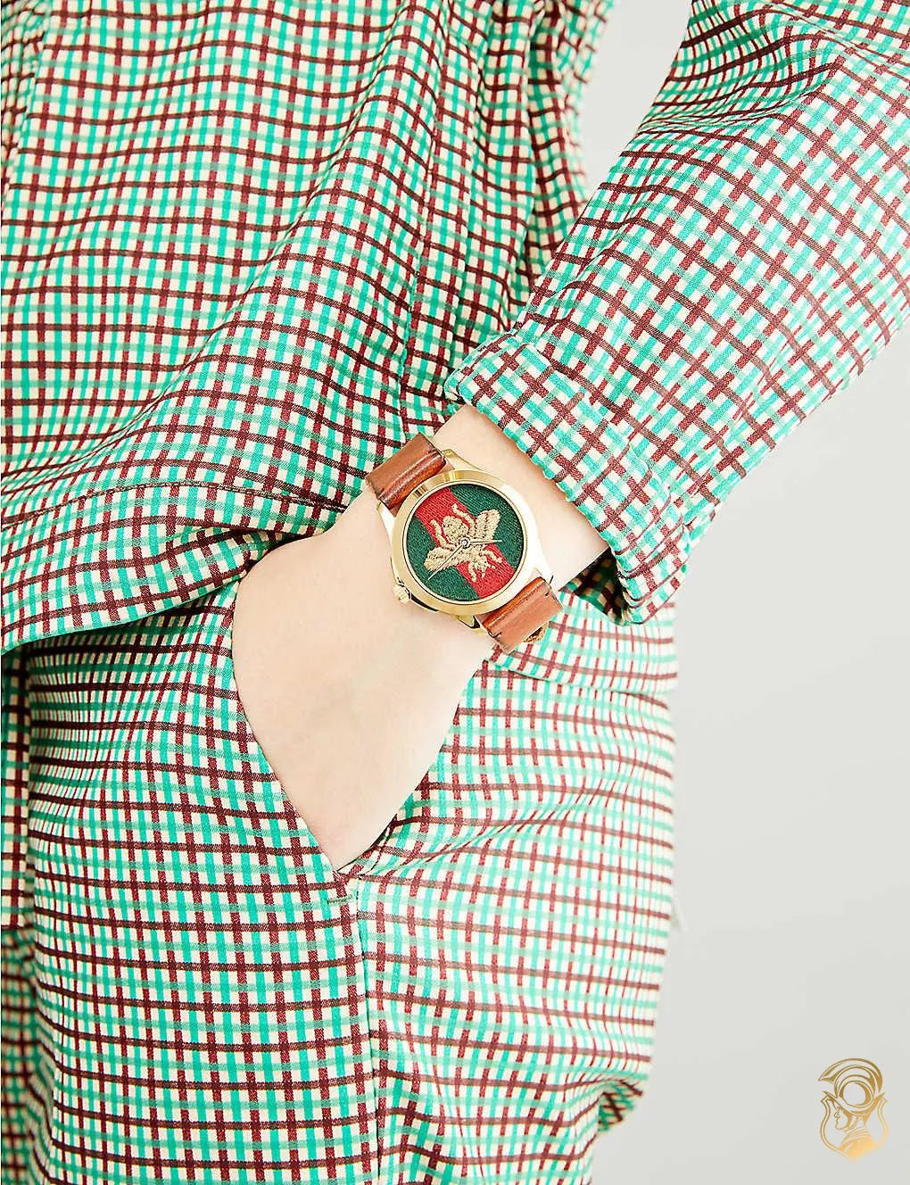  Shop Authentic Gucci G Timeless Quartz Green & Red Dial Brown Leather Strap Watch For Men - YA126451 - Luxxuri