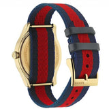 Shop Authentic Gucci G Timeless Bee Red & Blue Dial Red Two Tone Nylon Strap Watch For Men - YA1264061 - Luxxuri