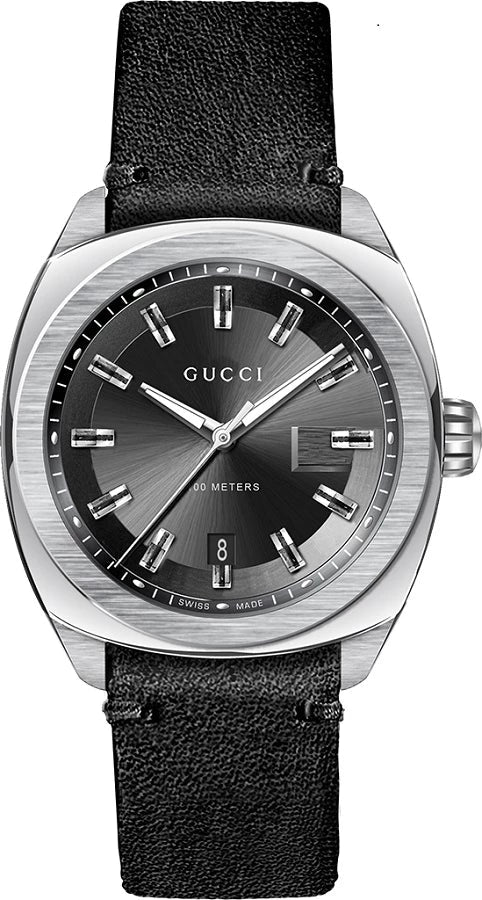  Shop Authentic Gucci GG2570 Black Dial Black Leather Strap Watch For Men - YA142206 - Luxxuri