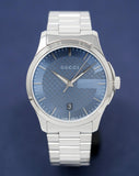  Shop Authentic Gucci G Timeless Blue Dial Silver Steel Strap Watch For Men - YA126440 - Luxxuri