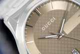  Shop Authentic Gucci G Timeless Brown Dial Silver Steel Strap Watch For Men - YA126445 - Luxxuri