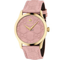  Shop Authentic Gucci G Timeless Quartz Lilac Dial Lilac Leather Strap Watch For Women - YA1264098 - Luxxuri