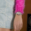  Shop Authentic Gucci G Timeless Quartz Pink Dial Silver Steel Strap Watch for Women - YA1265033 - Luxxuri