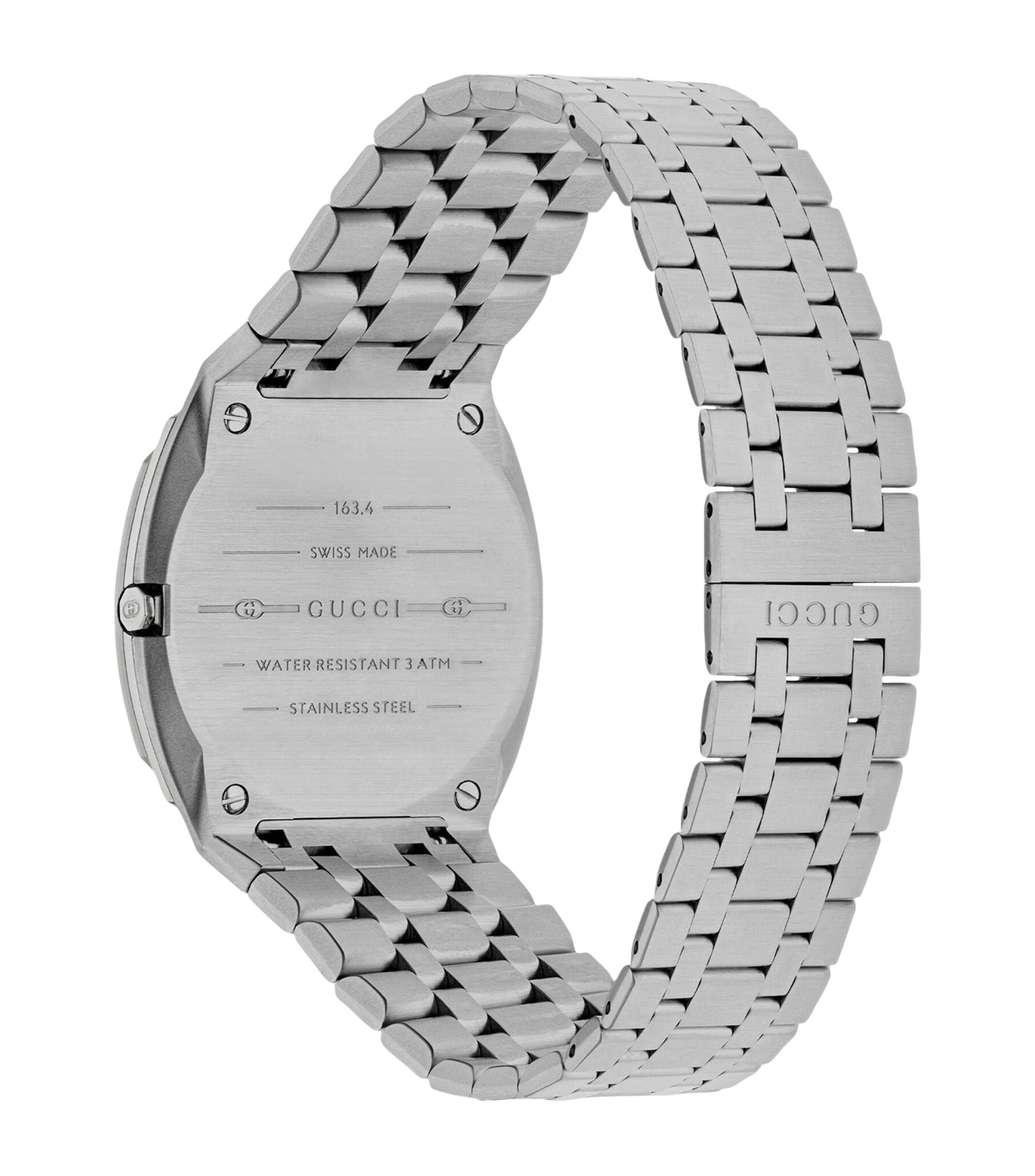  Shop Authentic Gucci 25H Quartz Diamonds Silver Dial Silver Steel Strap Watch for Women - YA163401 - Luxxuri