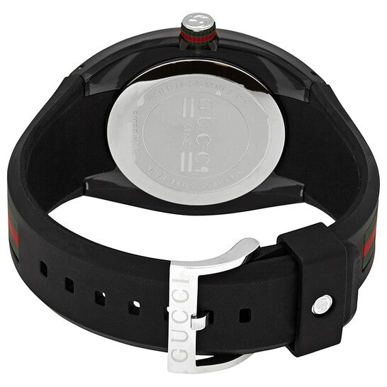  Shop Authentic Gucci Sync XXL Quartz Black Dial Black Rubber Strap Watch For Men - YA137101 - Luxxuri