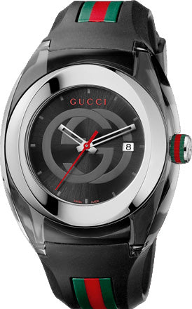  Shop Authentic Gucci Sync XXL Quartz Black Dial Black Rubber Strap Watch For Men - YA137101 - Luxxuri