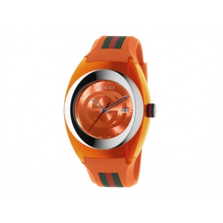  Shop Authentic Gucci Sync XXL Quartz Orange Dial Orange Rubber Strap Unisex Watch - YA137108 - Luxxuri