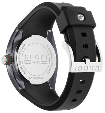  Shop Authentic Gucci Sync Quartz Black Dial Black Rubber Strap Watch For Men - YA137301 - Luxxuri