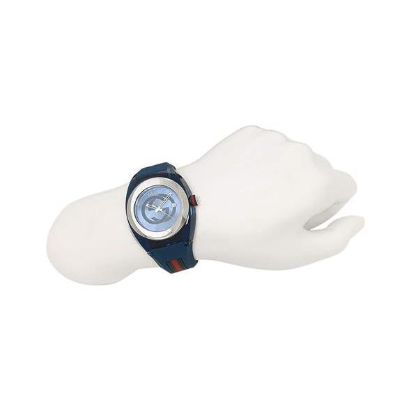  Shop Authentic Gucci Sync Quartz Blue Dial Blue Rubber Strap Watch For Men - YA137304 - Luxxuri