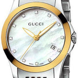  Shop Authentic Gucci G Timeless Diamonds Mother of Pearl Dial Two Tone Mesh Bracelet Watch for Women - YA126513 - Luxxuri