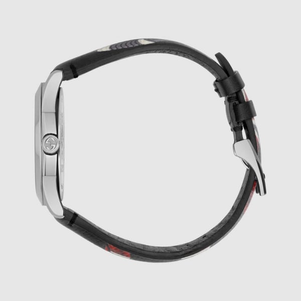  Shop Authentic Gucci Le Marche Des Merveilles Black Dial Black Leather Strap Unisex Watch - YA1264007 - Luxxuri