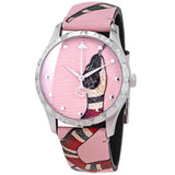  Shop Authentic Gucci G Timeless Pink Dial Pink Leather Strap Watch For Women - YA1264083 - Luxxuri
