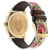  Shop Authentic Gucci G Timeless Floral Gold Dial White Leather Strap Watch For Women - YA1264084 - Luxxuri
