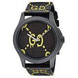  Shop Authentic Gucci G Timeless Ghost Black Dial Black Leather Strap Watch For Men - YA1264019 - Luxxuri