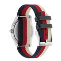  Shop Authentic Gucci G Timeless Quartz White Red Blue Dial Multicolored NATO Strap Watch For Men - YA1264059 - Luxxuri
