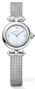  Shop Authentic Gucci Diamantissima Diamonds Mother of Pearl Dial Silver Mesh Bracelet Watch for Women - YA141512 - Luxxuri