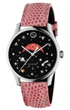  Shop Authentic Gucci G-Timeless Moonphase Black Dial Pink Leather Strap Watch For Women - YA1264046 - Luxxuri