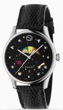  Shop Authentic Gucci G-Timeless Moonphase Black Dial Black Leather Strap Watch For Men - YA1264045 - Luxxuri
