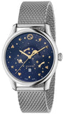  Shop Authentic Gucci G-Timeless Motifs Moon Phase Blue Dial Silver Mesh Bracelet Watch For Men - YA126328 - Luxxuri